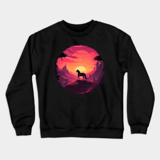 Aesthetic horse with nature Crewneck Sweatshirt